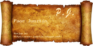 Paor Jusztin névjegykártya